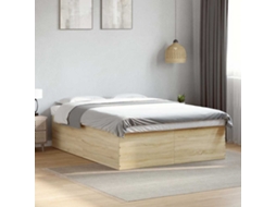 Vidaxl Estrutura De Cama 150x200 Cm Derivados Madeira Carvalho Sonoma