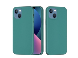 Capa De Silicone Para Iphone 14 Plus - Cor Sólida, Proteção Fina E Antiaderente - Verde Agulha De Pinheiro