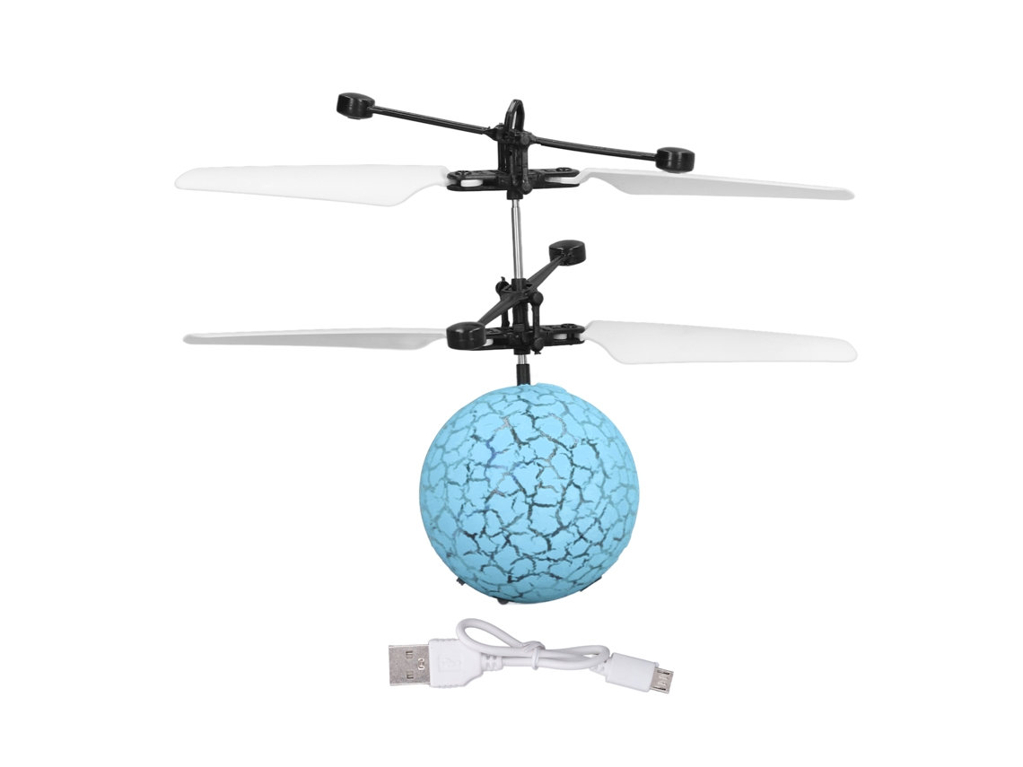 Bola Voadora Com Luzes Led Carregamento Usb Inteligente Brinquedo Para Crianças Azul