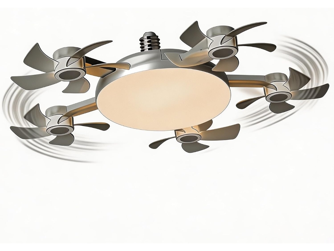 Ventilador De Teto Com Luz E Controle Remoto, Soquete Rosca E27 Led