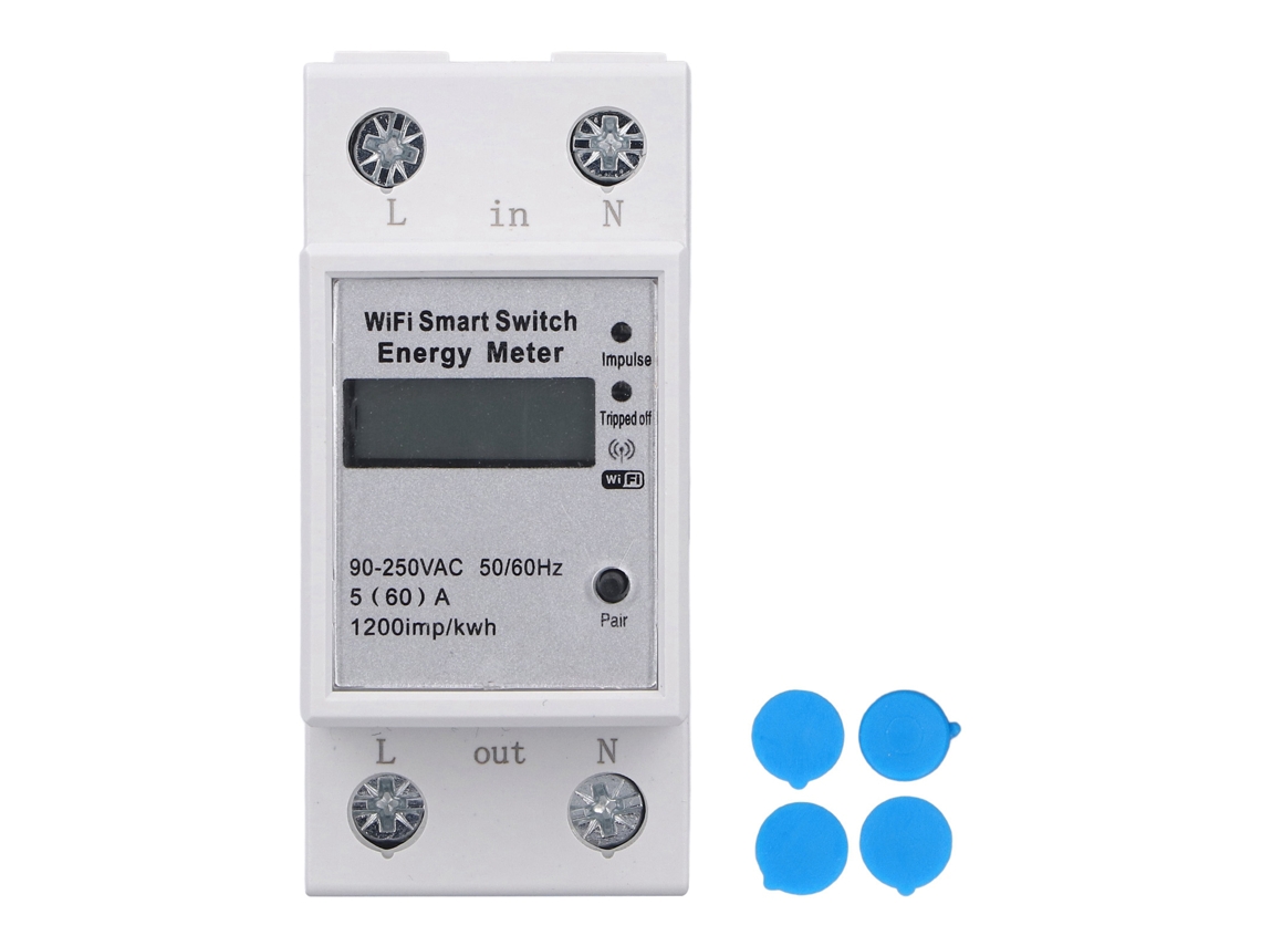 Medidor de Energia Inteligente Wifi Lcd Hogar Tuya Monofásico 2p Din Rail Ac90 250v Zmai 90 | S/MARCA