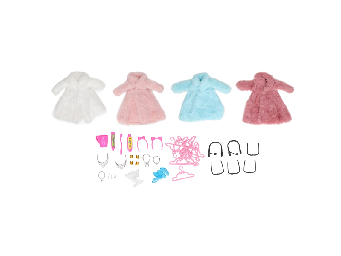 Conjunto Abrigo Invierno Muñeca Escala 1/12 Colgado Auriculares Ropa Invierno Navidad Niñas