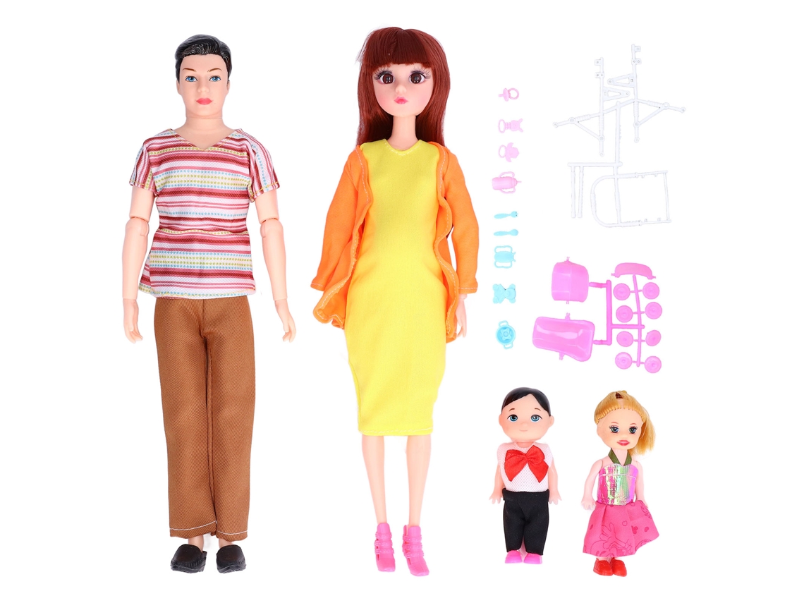 Conjunto De Bonecas Familiares 5 Peças Com Mãe Grávida Presente Educativo Para Crianças 7+