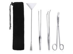 Kits de ferramentas Nova Line para aquário, 4 em 1 de limpeza, tesouras e pinças de aço inox para plantas aquáticas | S/MARCA
