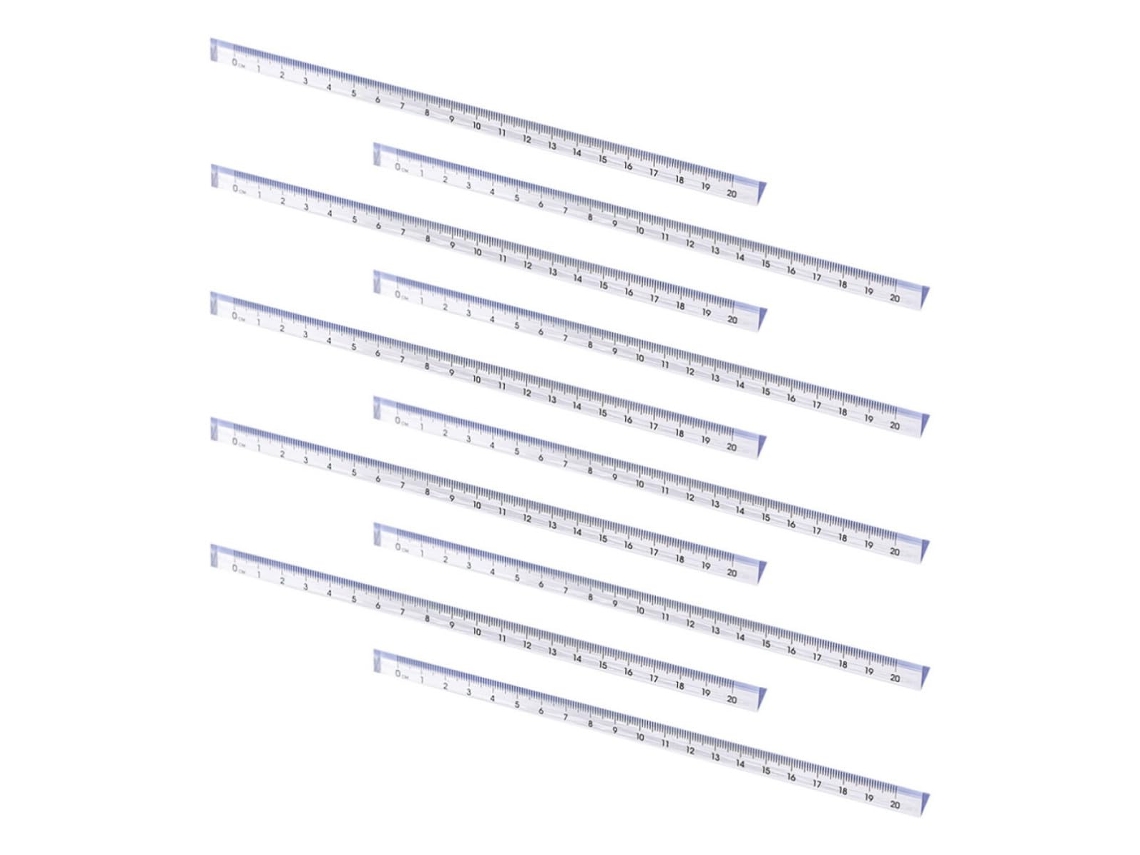 Régua Transparente Para Estudantes, 20 Cm, Triangular, De Plástico
