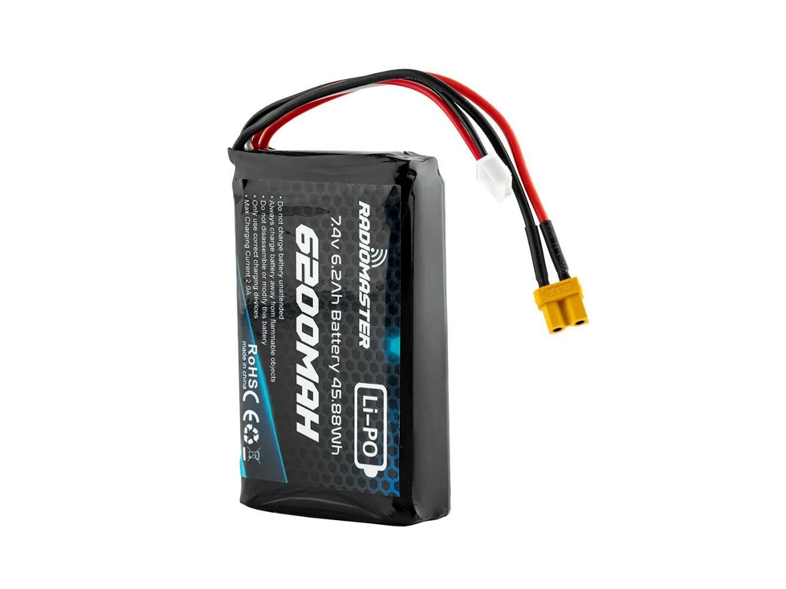 Bateria Radiomaster 2s 7.4v 6200mah Lipo para Transmissor com Conector Jst xh Xt30 para Comando À Distância Boxer/tx16s MDUG