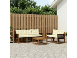 Vidaxl Conjunto De Sofás Para Exterior 6 Pcs Natural E Creme