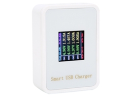 Cargador Inteligente De Teléfono Móvil De 4 Puertos Con Pantalla Lcd Qc3.0 Carga Rápida