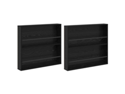 Conjunto de Estantes de Revistas 2 Pcs Carvalho Preto 80x12x70 cm MAISON EXCLUSIVE