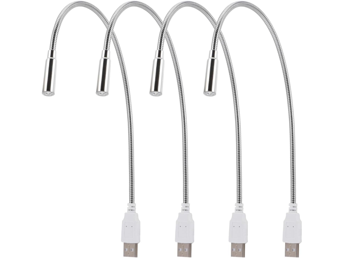 Conjunto De 4 Luminárias Usb Para Teclado, Led Flexíveis, Para Trabalho, Noite, Mesa, Teclado E Laptop. Conjunto De 4 Luminárias Usb Pa Gokoco