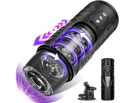 Masturbador Automático Com 7 Modos De Empurrão E Rotação, Cona De Bolso Com Janela Visual E Base De Aspiração Para Homem