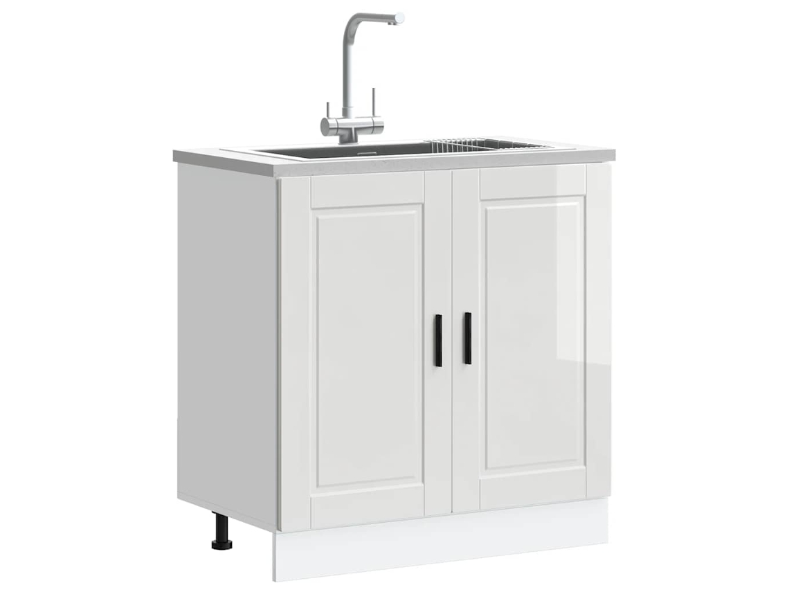 Vidaxl Armário Base Para Lavatório "porto" High Gloss Branco