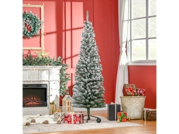 Künstlicher Weihnachtsbaum 180 Cm Bleistift Kiefernbaum Mit Schnee, 492 Spitzen Für Drinnen