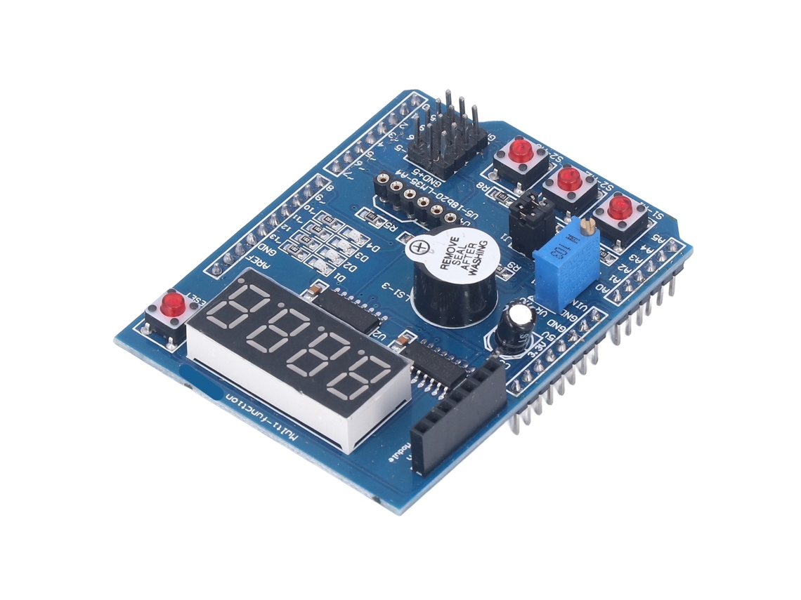 Placa de Expansão Multifuncional XD 203 para MCU com Display Digital de 4 Dígitos