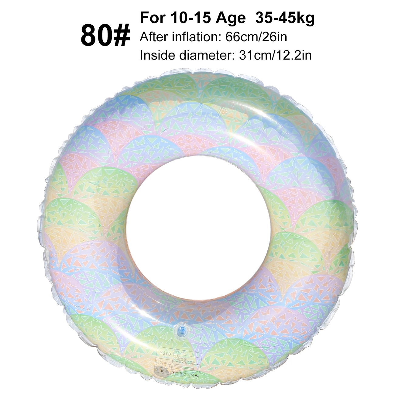 (80) Uma Boia Inflável Para Piscina, Uma Boia De Natação Colorida E Estampada E Uma Boia Para Piscina.