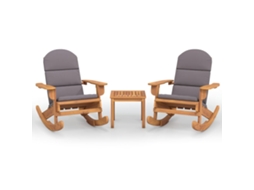 Maison Exclusive - 3 Pcs Conjunto Lounge De Jardim Adirondack Acácia Maciça