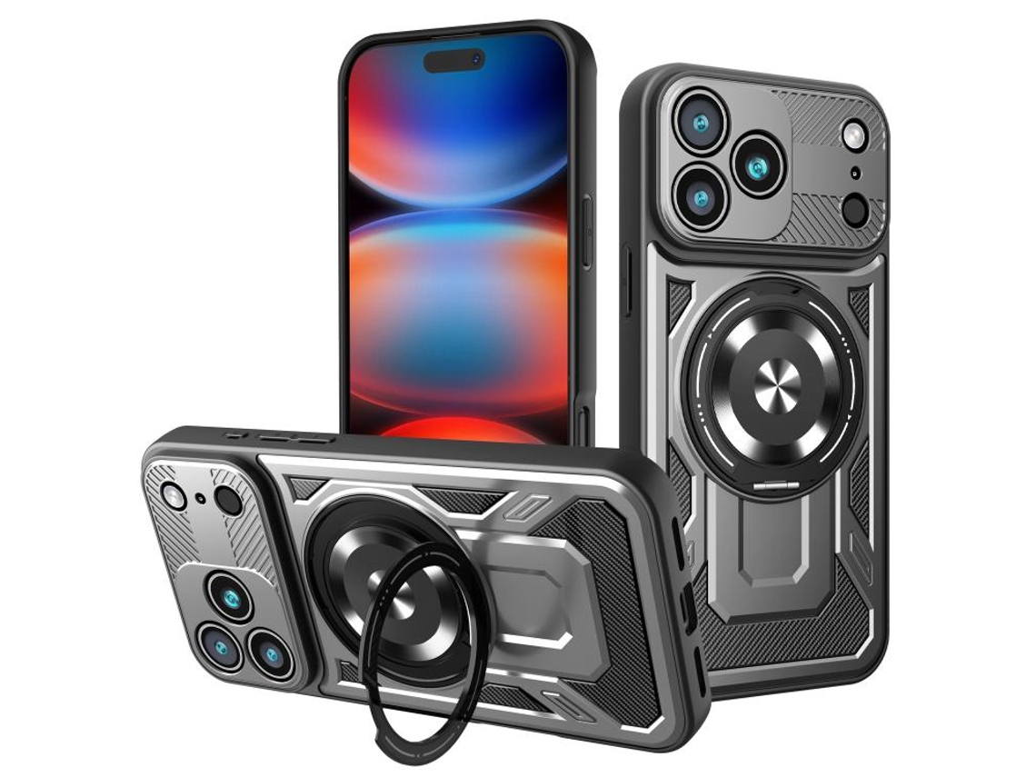 Capa Para Iphone 17 Pro Com Suporte Giratório Armor E Magsafe