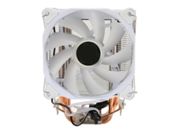 Refrigerador De Ar Argb Para Cpu Com 6 Tubos De Cobre, Ventilador 120mm, Branco Luz Dourada