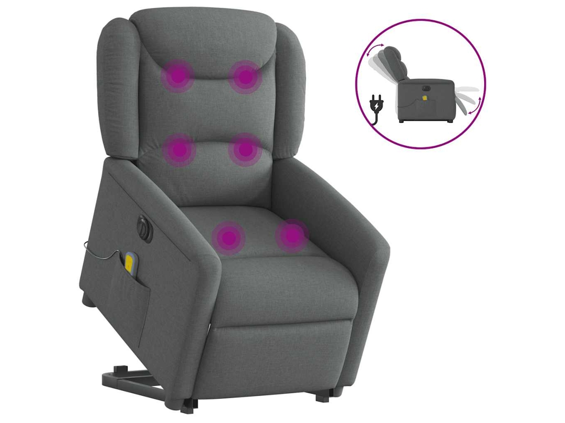 Electric Stand Up Massage Recliner Chair, Electric Stand Up Massage Recliner Chairs Vidaxl Cinzeto Tecido