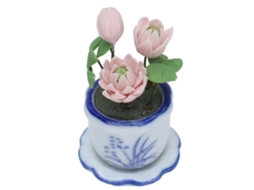 Flor Em Vaso Miniatura Casa De Bonecas 1:12 Bonsai Simulado Presente Infantil Decoração