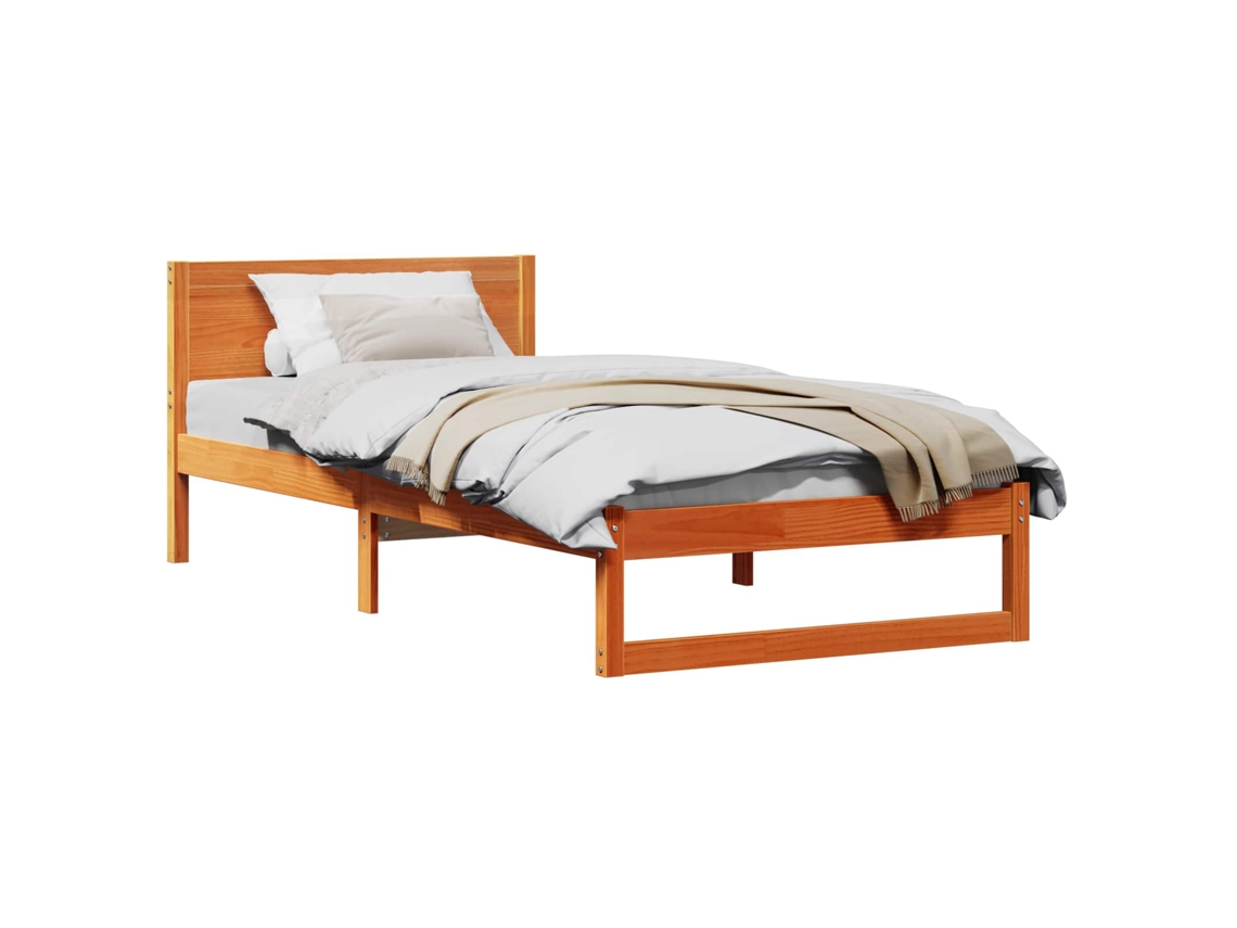 Estrutura da Cama com Cabeceira Marrom Cera 90x190 cm MAISON EXCLUSIVE