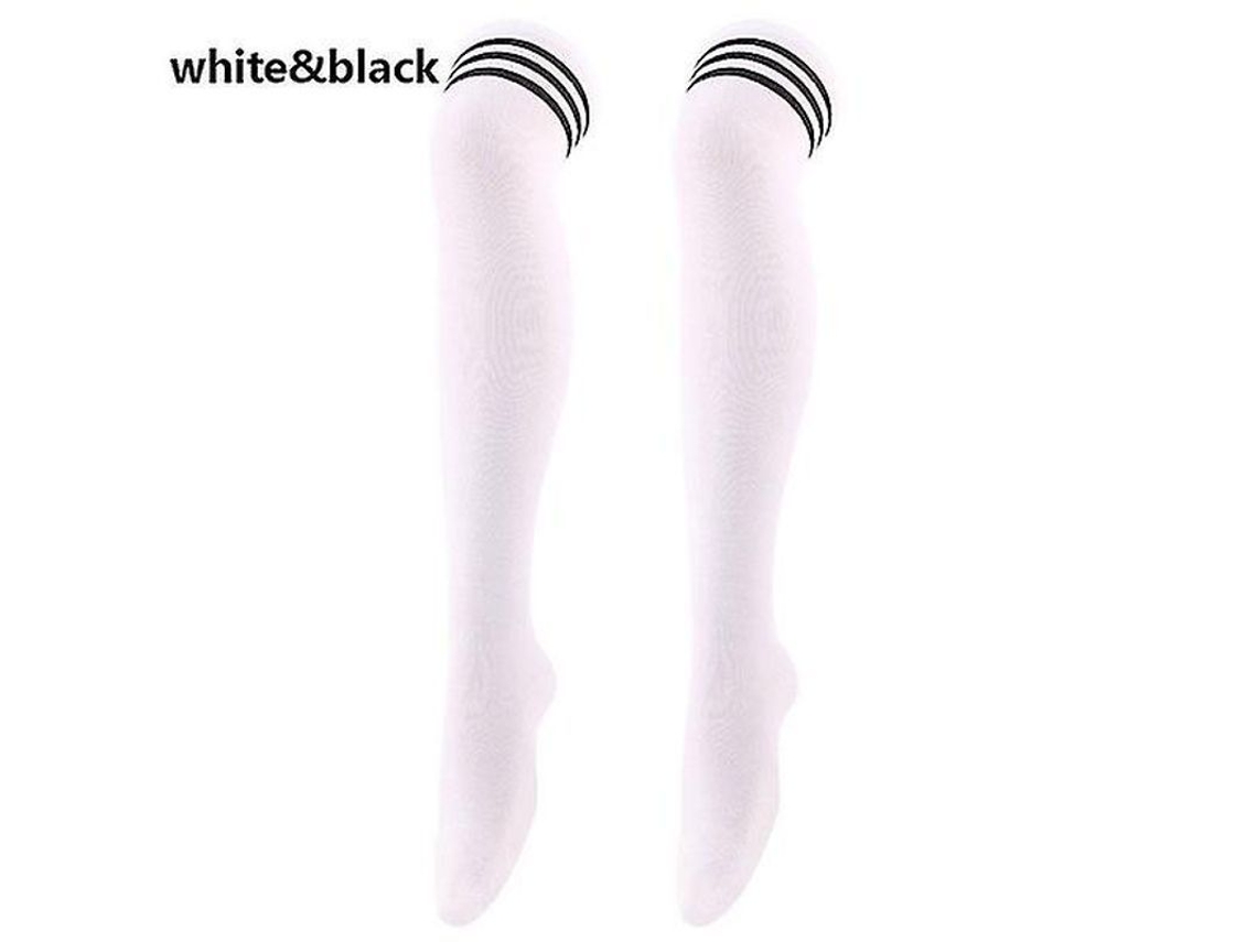 Meia-calça feminina listrada de tricô até o joelho, modelo 2026, comprimento 60 cm, em poliéster.