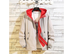 2026-chaqueta Casual Hombre Primavera Otoño Básica Con Cremallera Cremallera Bolsillos Suelta Hmj M Cor Bege