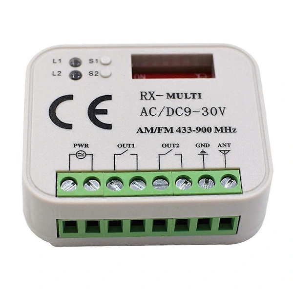 Receptor De Controle Remoto Para Porta Garagem, Interruptor De Controle 2 Canais, Adequado Para Transmissor Rx Multi De 433 A 868 Mhz