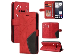 Capa De Celular Flip Em Couro Bicolor Para Nothing Phone 3a