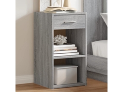 Vidaxl Mesa De Cabeceira 35x34x65 Cm Derivados De Madeira Cinza Sonoma