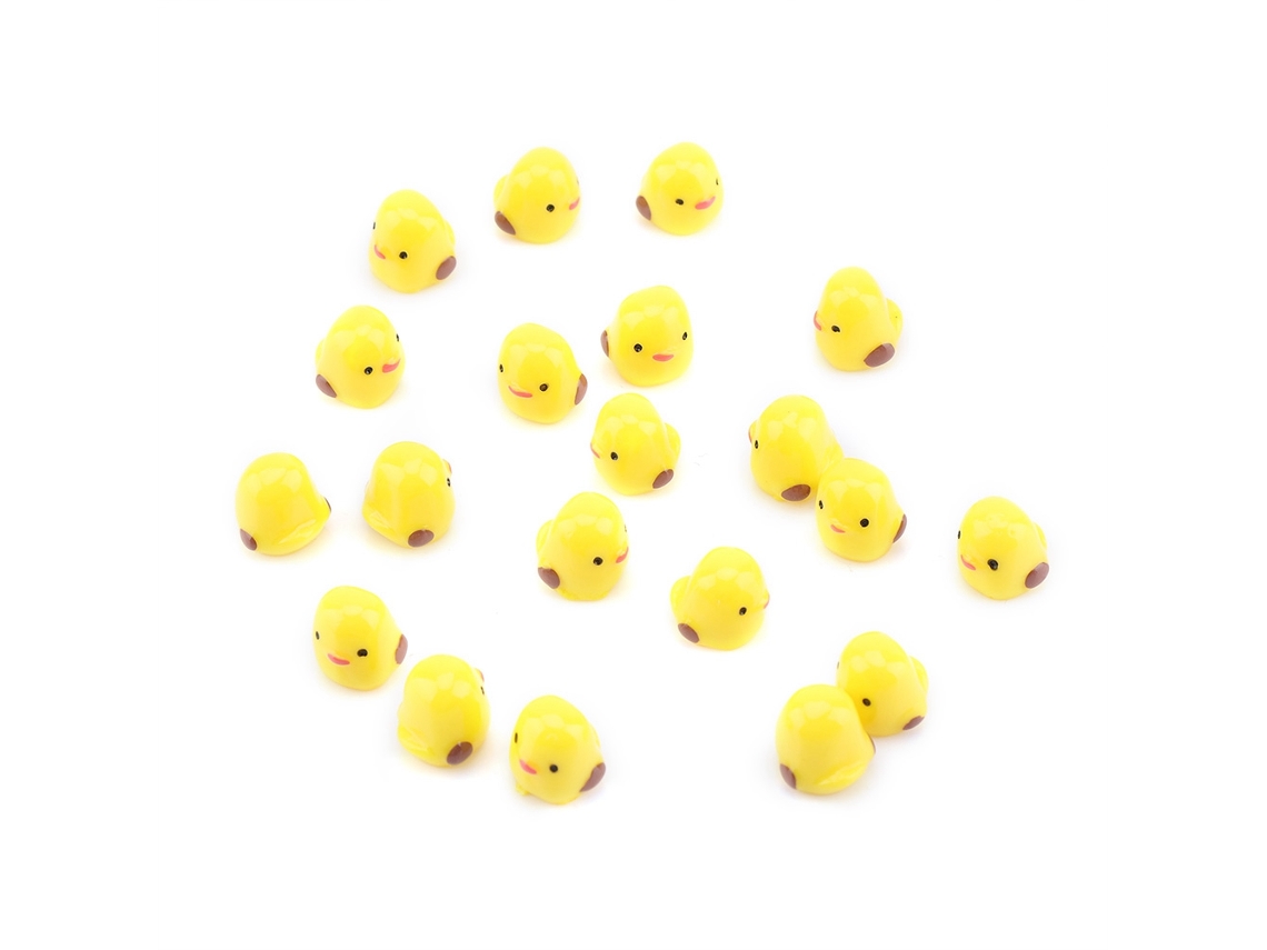 20 Pequenos Ornamentos De Galinha Amarela Para Decoração De Jardim Miniatura