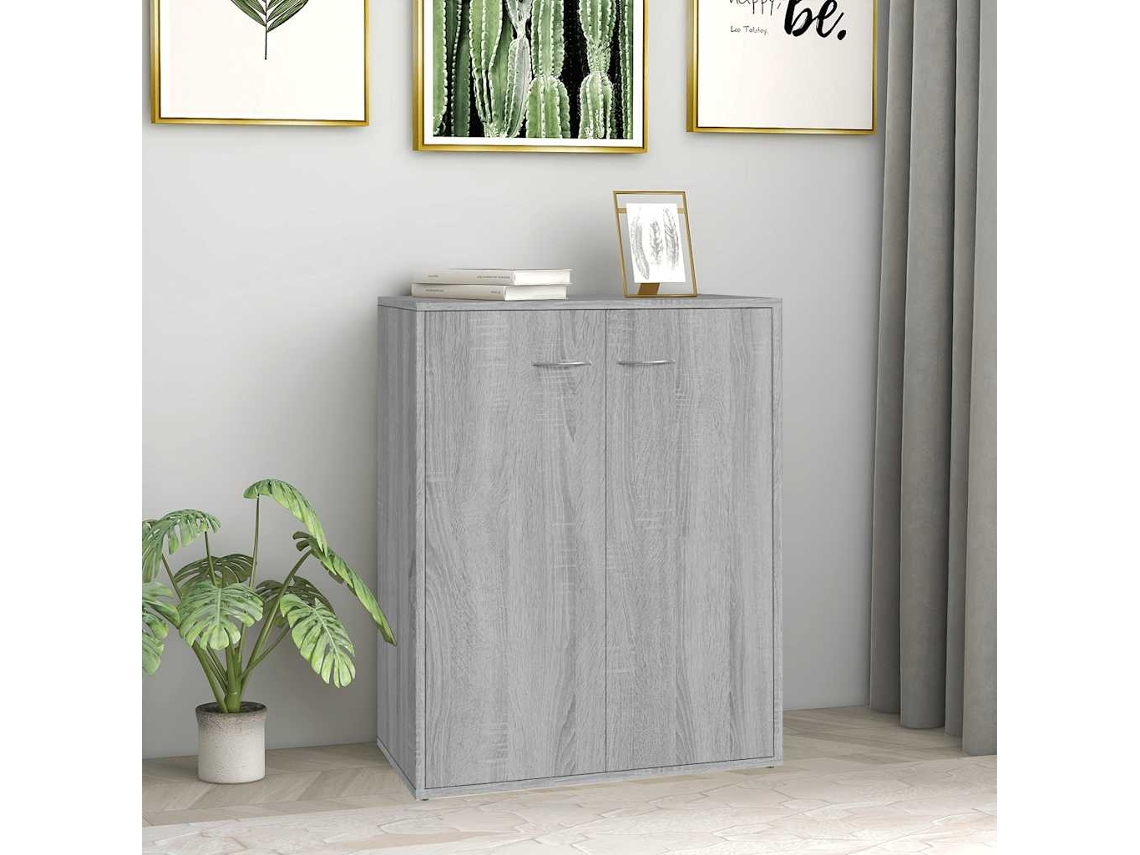 Vidaxl Aparador 60x30x75 Cm Derivados De Madeira Cinzento Sonoma