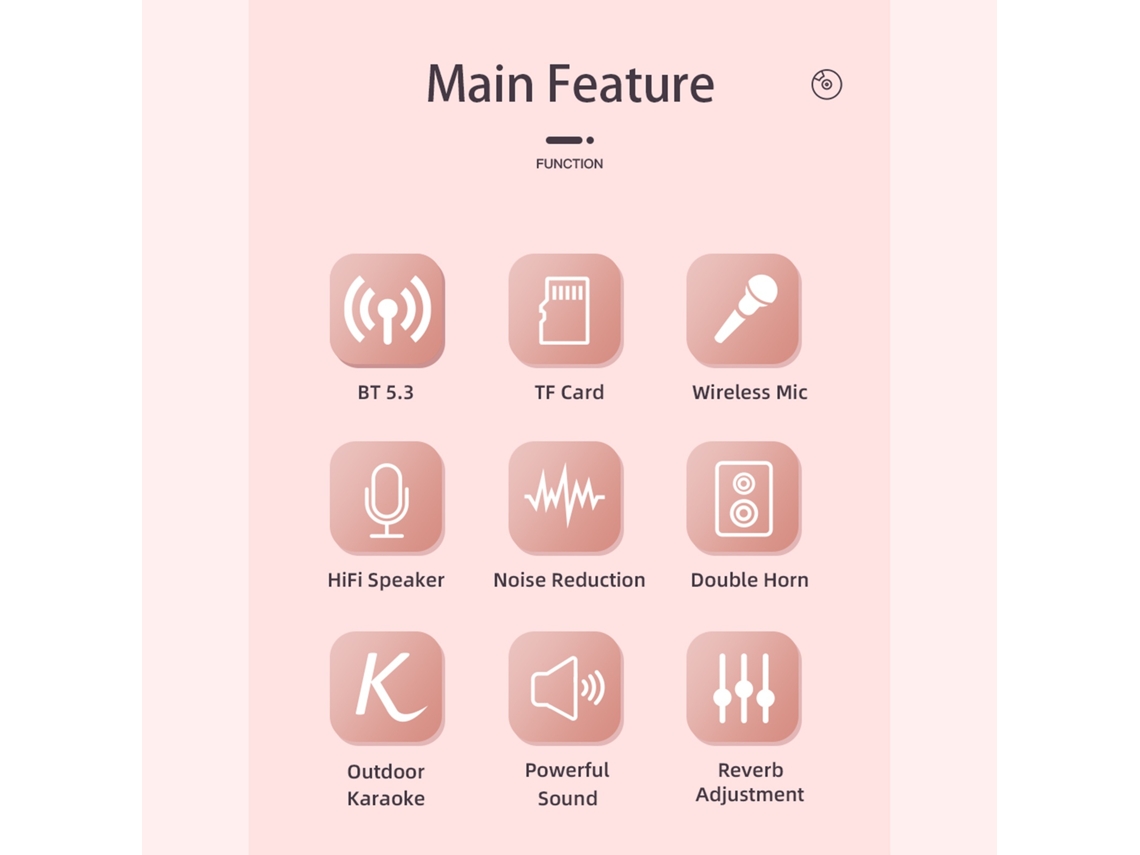 Lurelia Máquina De Karaoke Bluetooth 5.3, Microfone Sem Fios, Para Crianças