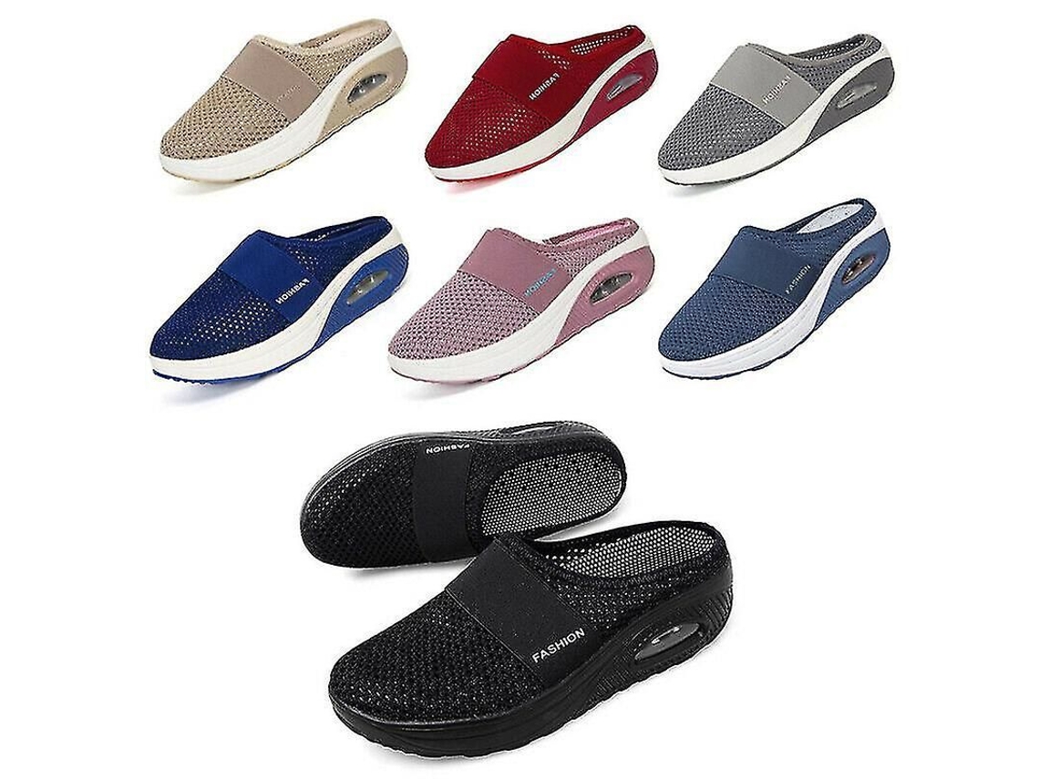 2026 zapatos de Caminar Sin Cordones Con Cojín de Aire Y Soporte Arco para Diabéticos Antideslizantes