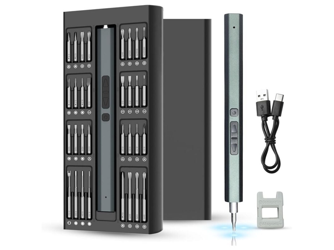 Chave De Fenda Elétrica Sem Fio 66 Em 1 Com Luz Led, Mini Kit De Chave De Fenda Eletrônica Para Brinquedos E Relógios. Aquaforge
