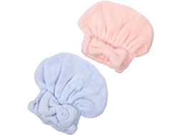 Toalha de cabelo de secagem rápida em tecido coral fleece, conjunto de 2 peças com estampa de tucano absorvente.