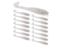Isca de Pesca Silicone T Tail 15pcs Bicolor