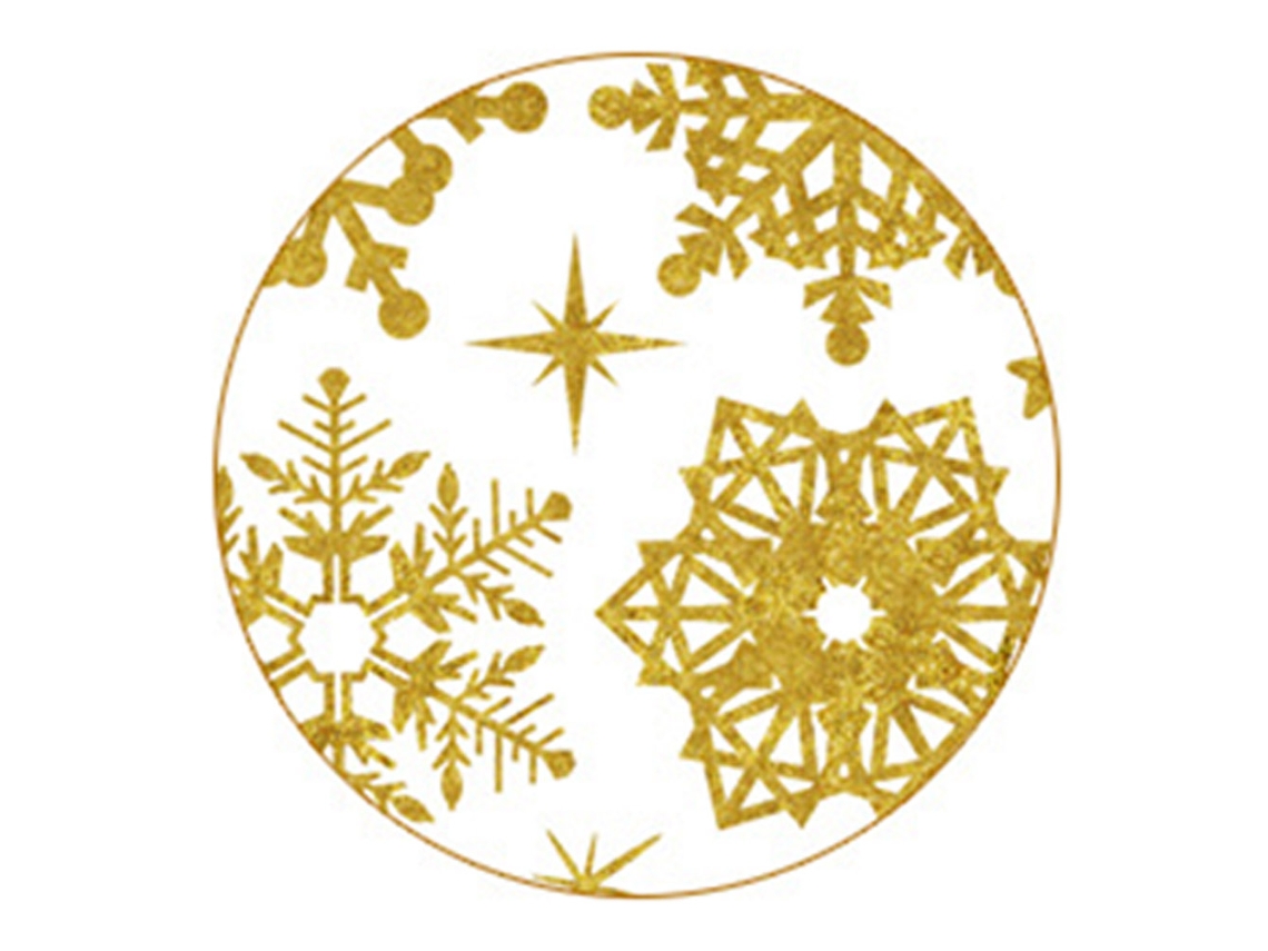 Autoadesivo Decorativo De Floco De Neve Inverno Dourado Removível