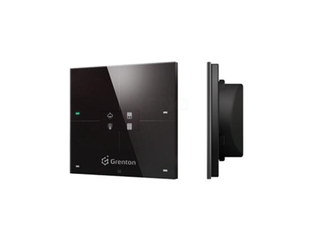 Painel Inteligente/4 Áreas Tácteis/Display OLED/TF Bus/Frente em Vidro Preto Grenton