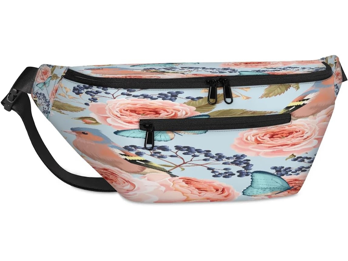 Bolsa de Ombro Tropicallife Unissex com Estampa Floral Rosa 38 X 25 9 19 Cm Flo Impermeável Design Pa