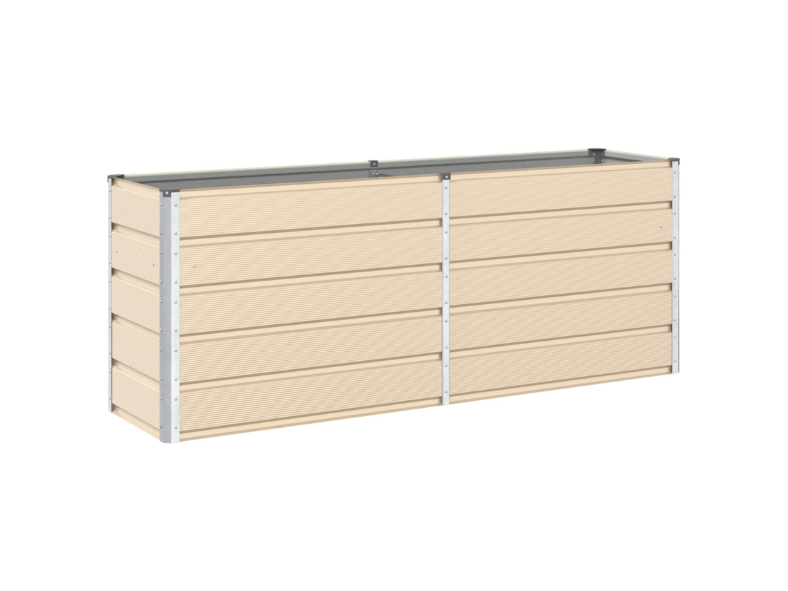 Conjunto 1 Floreira Vidaxl Branco Aço (195 X 50 X 75 Cm)
