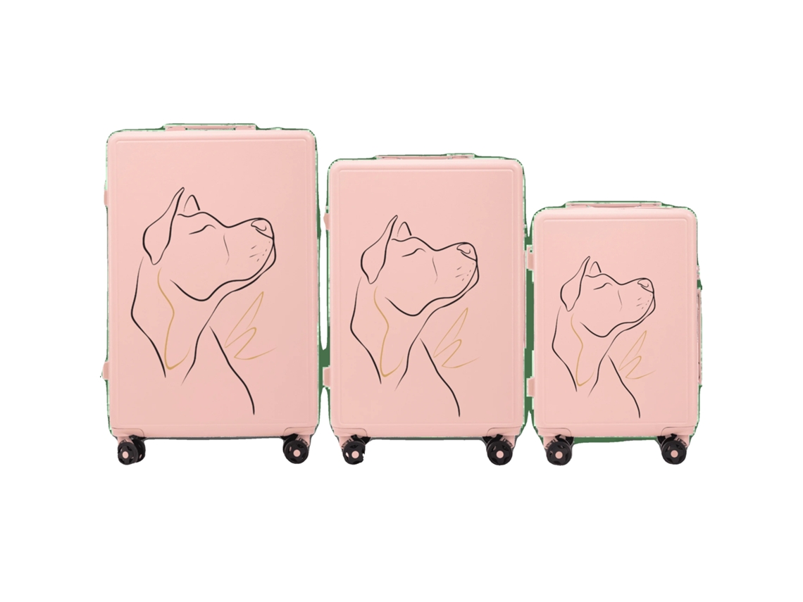Conjunto De Malas De Viagem, Material Abs Durável, Mecanismo De Fechamento Seguro, Rosa