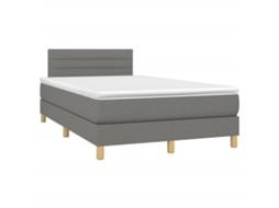 Cama Boxspring com Colchão 120x190 cm Tecido Cinzento Escuro MAISON EXCLUSIVE