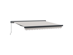 Vidaxl Toldo Retrátil Cinza Claro E Branco 450 × 300 Cm Tecido E Metal