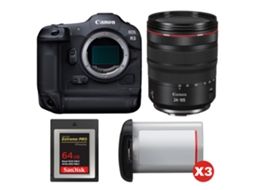 Eos R3 + Rf 24 105mm F/4 L Is Usm + 1 Sandisk 64gb Extreme Pro Cfexpress Type B + 3 Canon Lp e19 + Ebook “20 Dicas para Fotos Que Impressionam” CANON