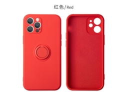 Capa Para Iphone 17 Air Em Silicone Líquido Vermelho Com Suporte Em Anel E Proteção Anti-queda.