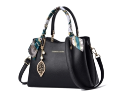 Bolsa Transversal Bolsa de Ombro lenço Preto e Verde YUNZII