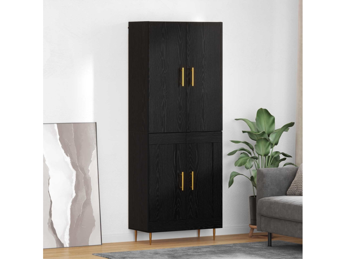 Vidaxl Buffê Carvalho Preto 69,5 X 34 X 180 Cm Derivados De Madeira