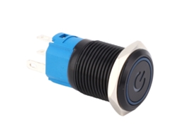 Interruptor Auto bloqueio Metálico Ip65 com Led