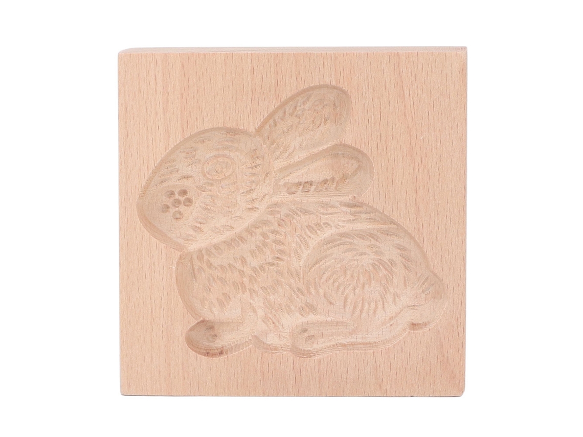 Molde De Galletas De Madera De Haya Reutilizable Lavable Para Repostería Conejo